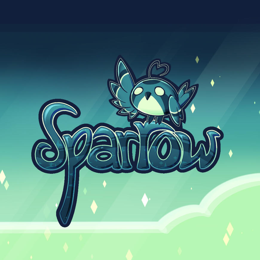 Banner of a bird with text saying Sparrow